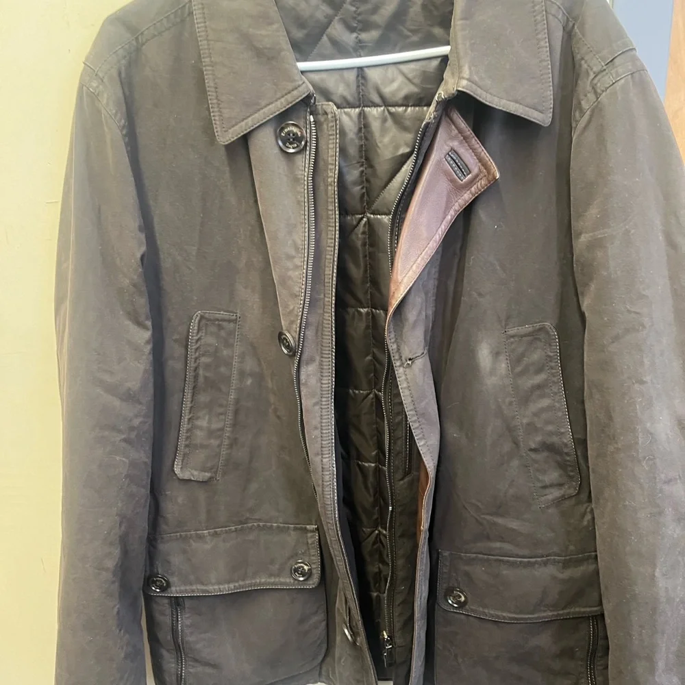 Ermenegildo Zegna vintage Brown Military Field Jacket with Quilted Liner - Picture 6 of 16